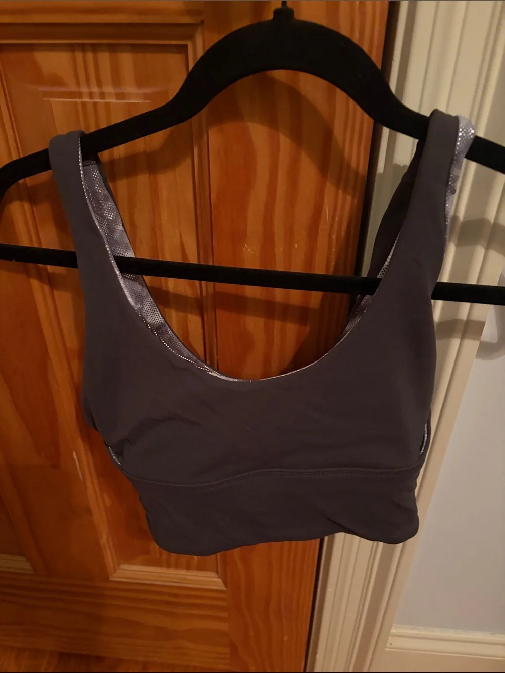 lululemon athletica Tie-Dye Scoop Sports Bra in Gray and silver; reversible